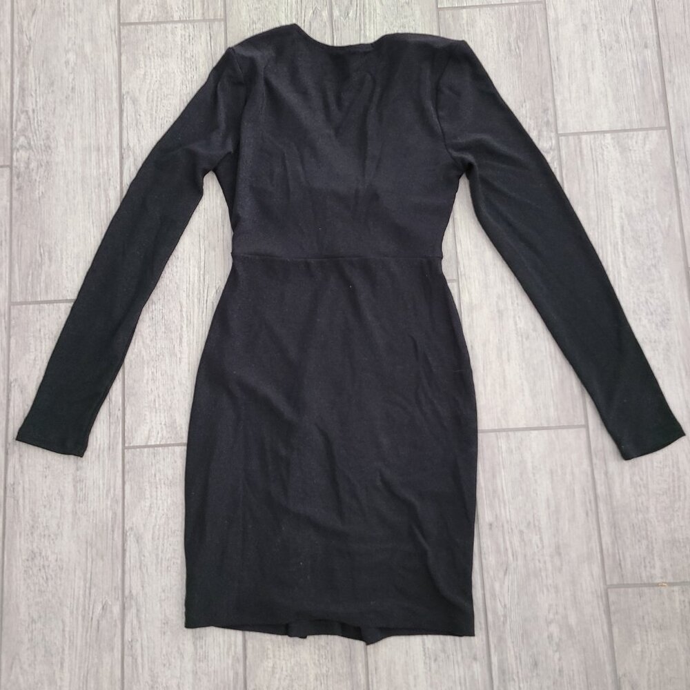 Wild Fable women's long sleeve black formal fitted v-neck dress size medium - Picture 11 of 11